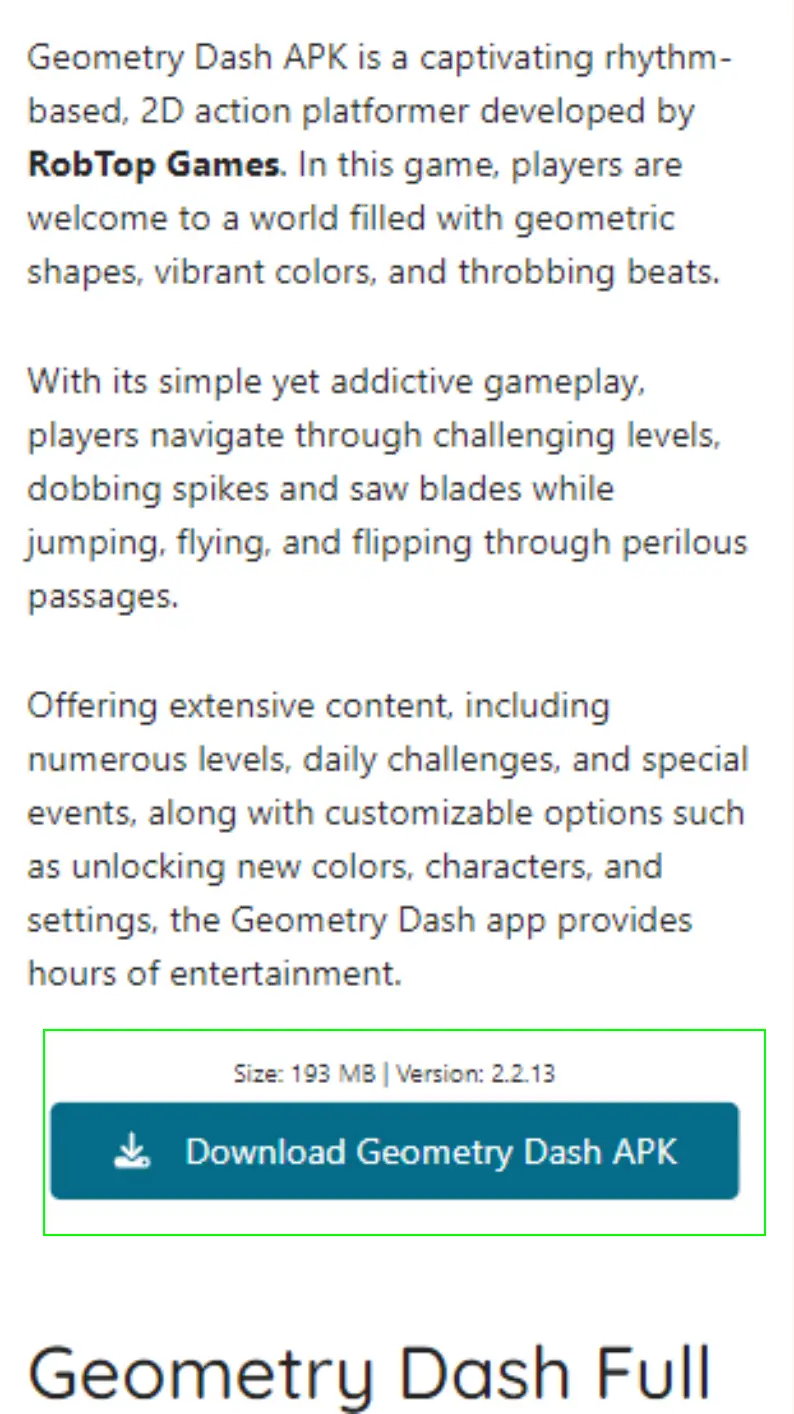 Download Geometrydash full version APK