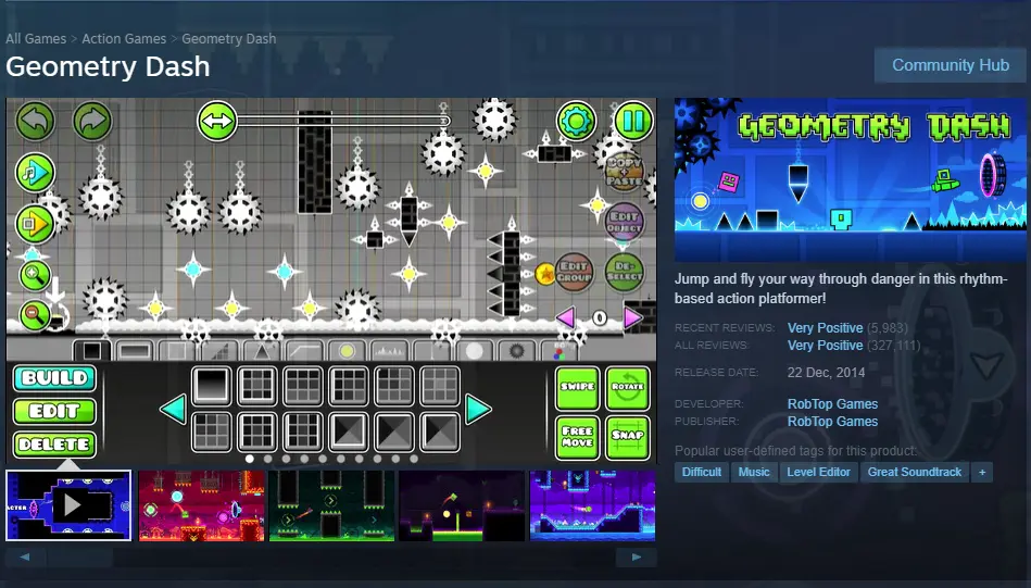 Geometry Dash Full Version on Steam for PC